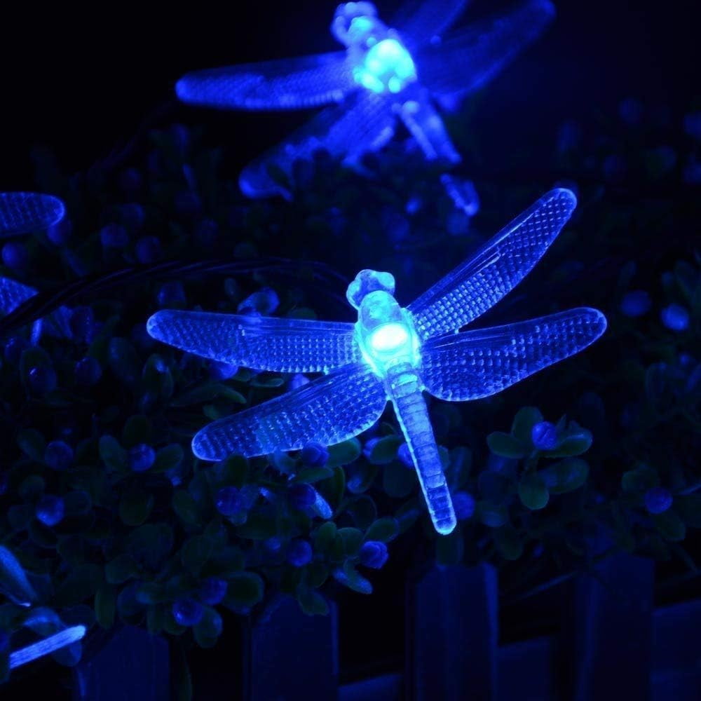 Outdoor Garden Solar String Lights, 7m 50LED Solar Garden Dragonfly String Lights Dragonfly String Light Waterproof for Yard