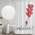 thumbnail image 4 of Valentine's Day Shower Curtain Set - Extra Long 72" x 96" Washable Bathtub Curtain with 12 Hooks, Valentines Gift Love Heart Balloon Waterproof Fabric Stall Shower Curtains for Bathroom/Bathtub, 4 of 6