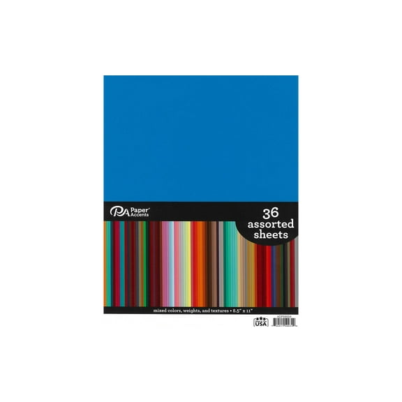 Cardstock & Paper Pack 36 Assorted Sheets 8.5X11"