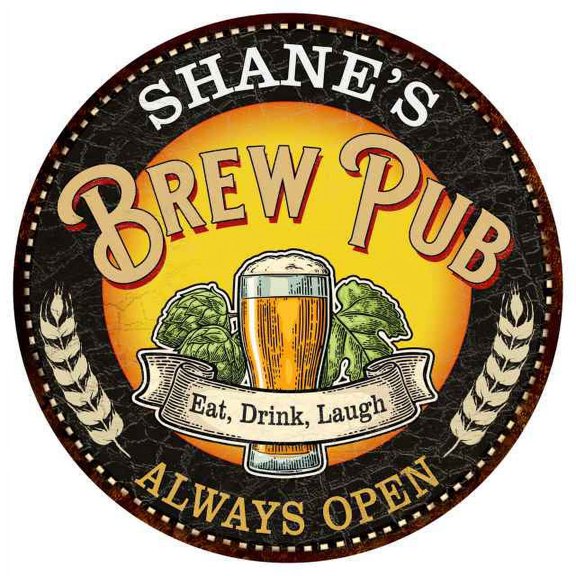 SHANE'S Beer Pub Man Cave Metal Sign Home Wall Decor 14 inch Round 100140025226