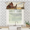 thumbnail image 3 of Western Horse Curtain Valance for Kitchen Rustic Farmhouse Animal Barn House Vintage Country Rod Pocket Valances for Bedroom Living Room Dining Room 54 by 18 in, 1 Panel, 3 of 6