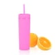 thumbnail image 5 of Toystoory Botella de agua de 16OZ, vaso de paja esmerilado de plástico de 2 capas, bebida portátil, taza de té de la leche, soporte para café y jugo Mostrada rosa fluorescente roja NO12 Toystoory HA007950-14B, 5 of 6