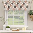 thumbnail image 3 of Ombre Brown Geometric Plaid Retro Abstract Morocco Gingham Valances for Windows, Light Filtering Kitchen Curtains, Rod Pocket Window Valance Curtains for Living Room Bedroom, 60" W x 18" L, 2 Panels, 3 of 9