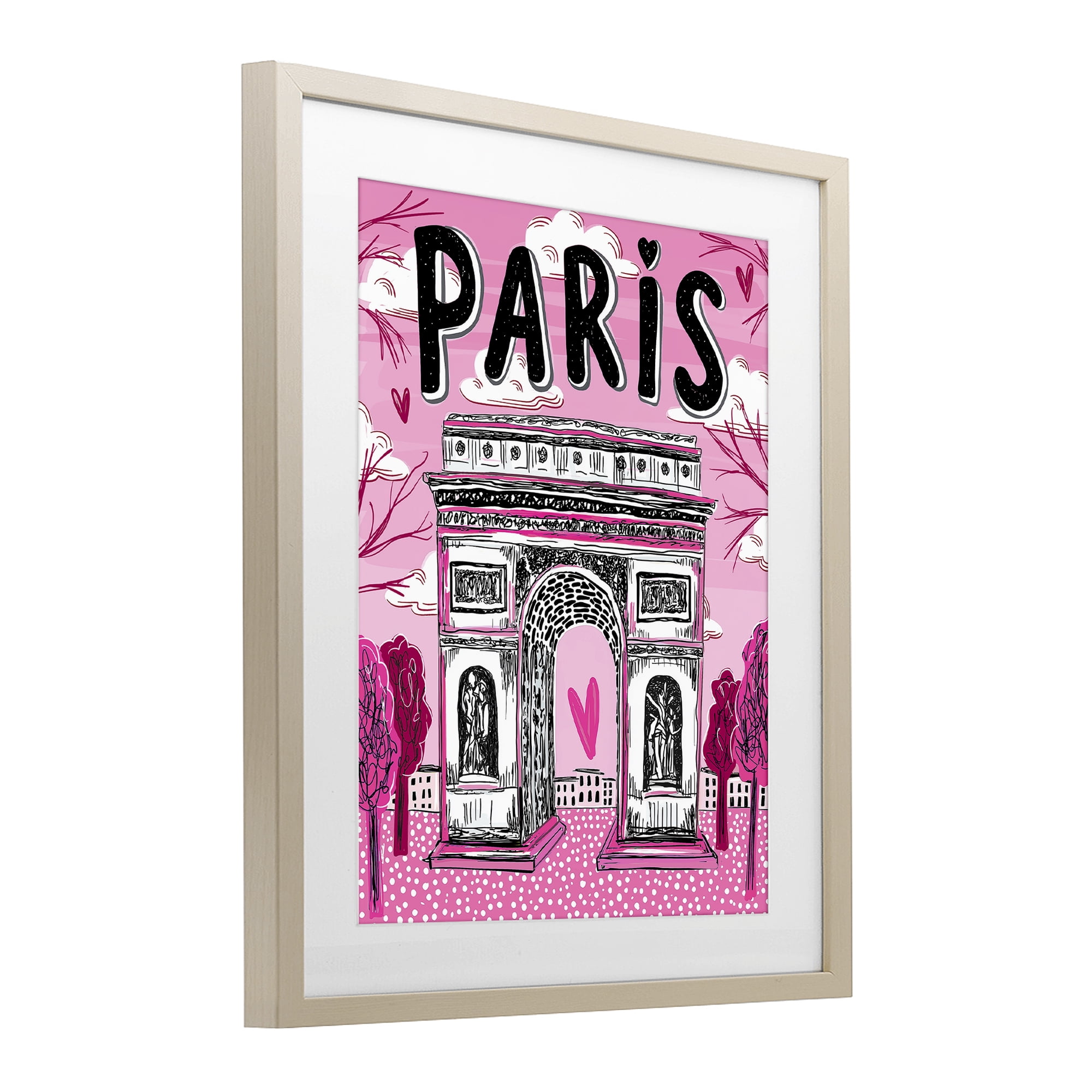 Stupell Industries Romantic Paris Arc de Triomphe Birch Framed Print Under Glass, design by Jess Stempel