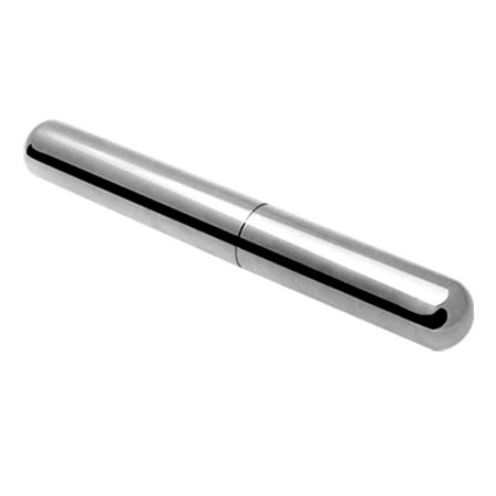 Nickel Silver Tone Single Cigar Holder Collectable Case