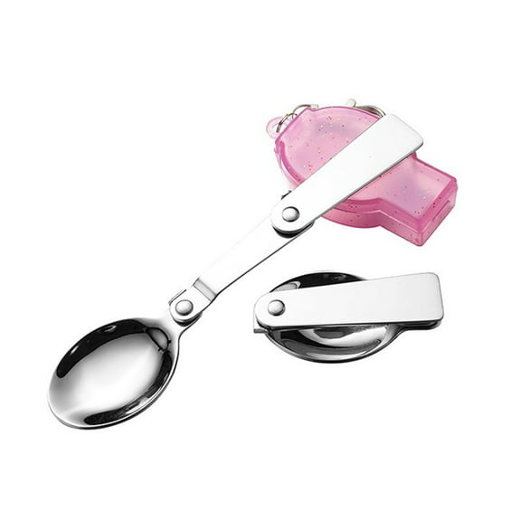 Hariumiu Kitchen Portable Folding Tableware Set Stainless Steel Spoon and Fork for Camping Travel and Other Outdoor Activities 1/2 Pcs