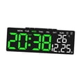 thumbnail image 2 of Reloj despertador digital multifuncional rectangular práctico con 3 niveles de brillo LED reloj digital reloj de escritorio eléctrico para interiores Concha negra, 2 of 8