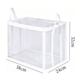 thumbnail image 3 of Yhmxh Clear PVC Clothes Storage Box with Zipper & Reinforced Handles, Foldable Transparent Clothing Organizer Bin, Dustproof Stackable Storage Container for Closet Sweaters, Shirts, Bedding, Toys, 3 of 6