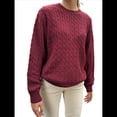 thumbnail image 1 of Suéteres de Cuello Redondo para Mujer, de Punto , Suaves, Informales, Modernos, Clásicos, de Larga, para Otoño. Rojo Vino L, 1 of 7