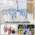 thumbnail image 2 of DEBGFS Sock Drying Rack 24 Clips Plastic Laundry Clothes Hanger Rotatable Hanger Foldable Portable Clothes Drying Rack for Socks Underwear Baby Clothes,blue, 2 of 8