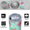 thumbnail image 4 of Pioneer Flower Floral Print Pattern 20oz Skinny Tumbler with Straw & Lid, Double Wall Vacuum Insulated Cup, Leak-Proof, Cup Holder Friendly, Hot 6H Cold 12H, 4 of 6