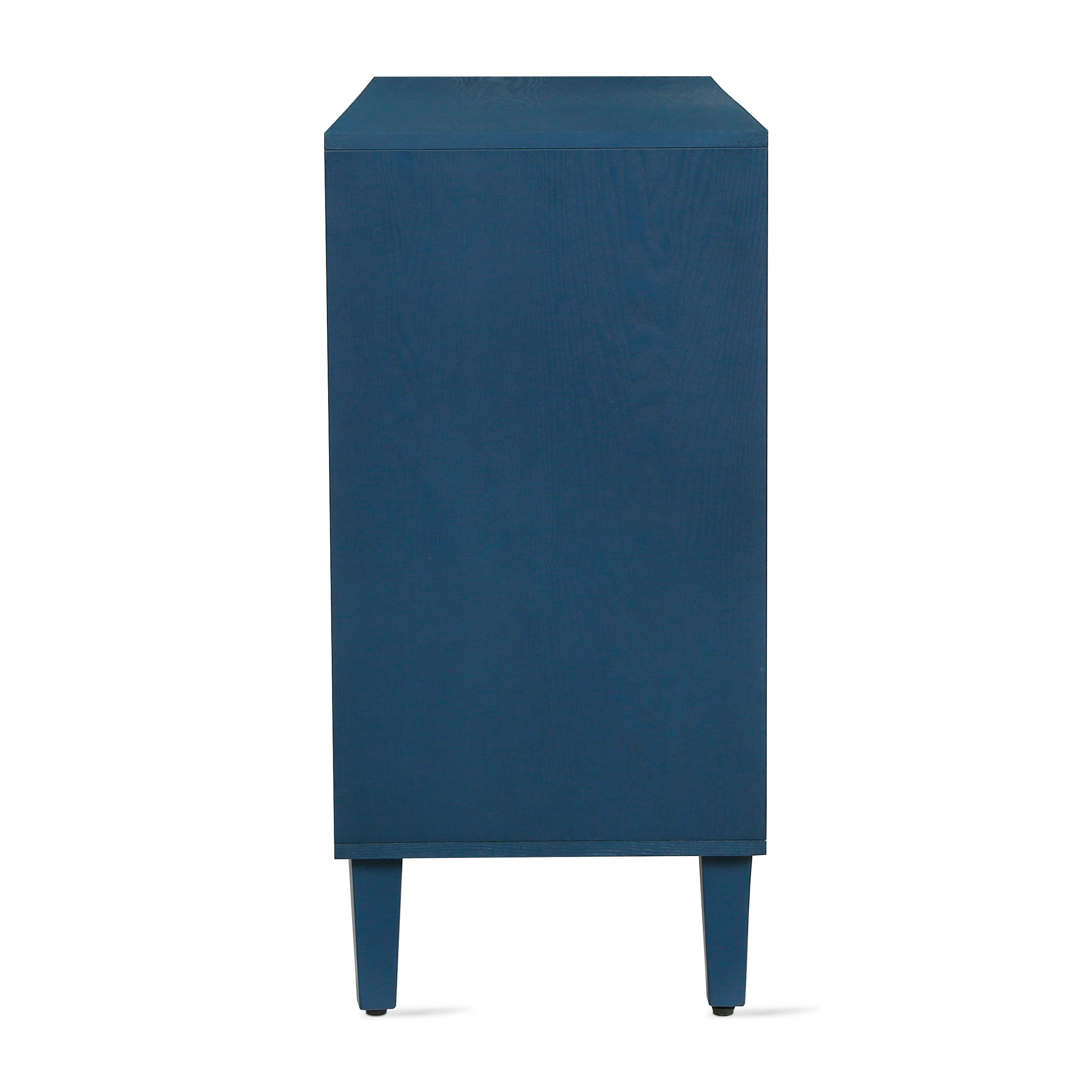 Euroco Modern Farmhouse Sideboard Buffet Cabinet with Storage & 4 Doors,59.8" Wood Coffee Bar Cabinet with Shelves for Kitchen Living Room,Navy Blue