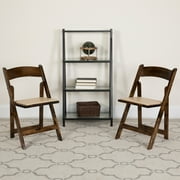 Flash Furniture Hercules Series Adult Size Beechwood Folding Event Chairs, Set of 4, Fruitwood
