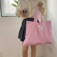 thumbnail image 3 of Bolso de mano para mujer, novedad de primavera y verano de 2024, bolso de hombro de gran capacidad, bolso con letras a rayas, bolsos universitarios, bolsos de compras para mujer, 3 of 5
