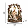 thumbnail image 3 of Angel and Bunny Winter Table Centerpiece Birch Arch Desktop Figurine Lighted Hanging Lantern Pinecone Berry Christmas Decor, 3 of 8