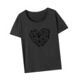 thumbnail image 1 of Camisas de manga corta para mujer, cuello redondo, transpirables, clásicas, estampadas, de verano, para desplazamientos. XL, 1 of 9