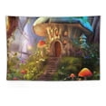 thumbnail image 5 of COMIO XSISTER Fantasy Mushroom Forest Tapestry Mushroom House Butterfly Vine Man Mysterious Green Plant Aesthetics Decorative Wall Hanging Short Plush Living Room Bedroom Dormitory Digital, 5 of 7