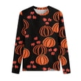 thumbnail image 3 of SOOMLON Women Witches Sweatshirt Fall Sweatshirt Funny Spooky Horror Season Halloween Pullover Top Blouse Long Sleeve Crewneck Pumpkin Top Halloween Print T-Shirt Black S, 3 of 3