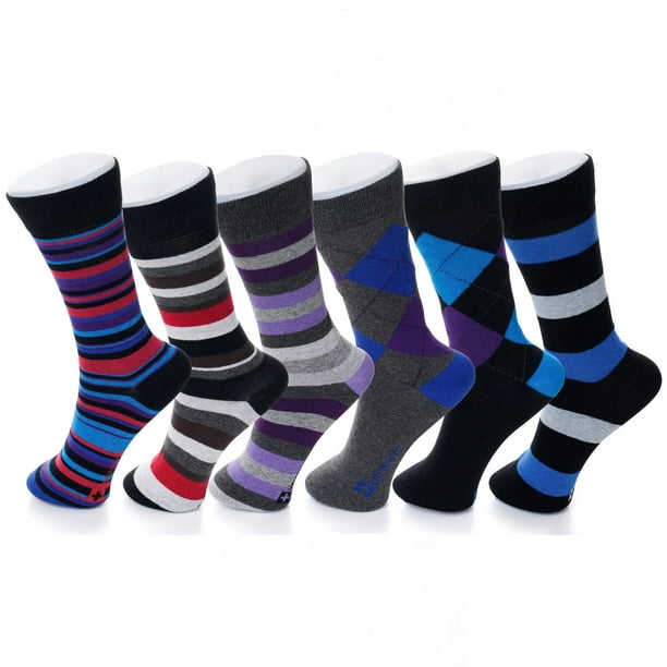 Alpine Swiss - Alpine Swiss 6 Pack Mens Cotton Dress Socks Mid Calf ...