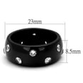 thumbnail image 2 of Luxe Jewelry Designs Women's IP Black Plated Stainless Steel Ring with CZ - Size 7 (Pack of 2), 2 of 4