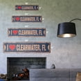 thumbnail image 2 of I LOVE CLEARWATER FLORIDA Vintage Aluminum Street Sign fl city state us wall road décor rustic metal tin gift | Indoor/Outdoor | 24" Wide, 2 of 4