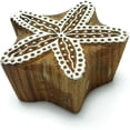 thumbnail image 2 of Brown Wood Block Art Star Fish Decorative Textile Printing Blocks, 2 of 3
