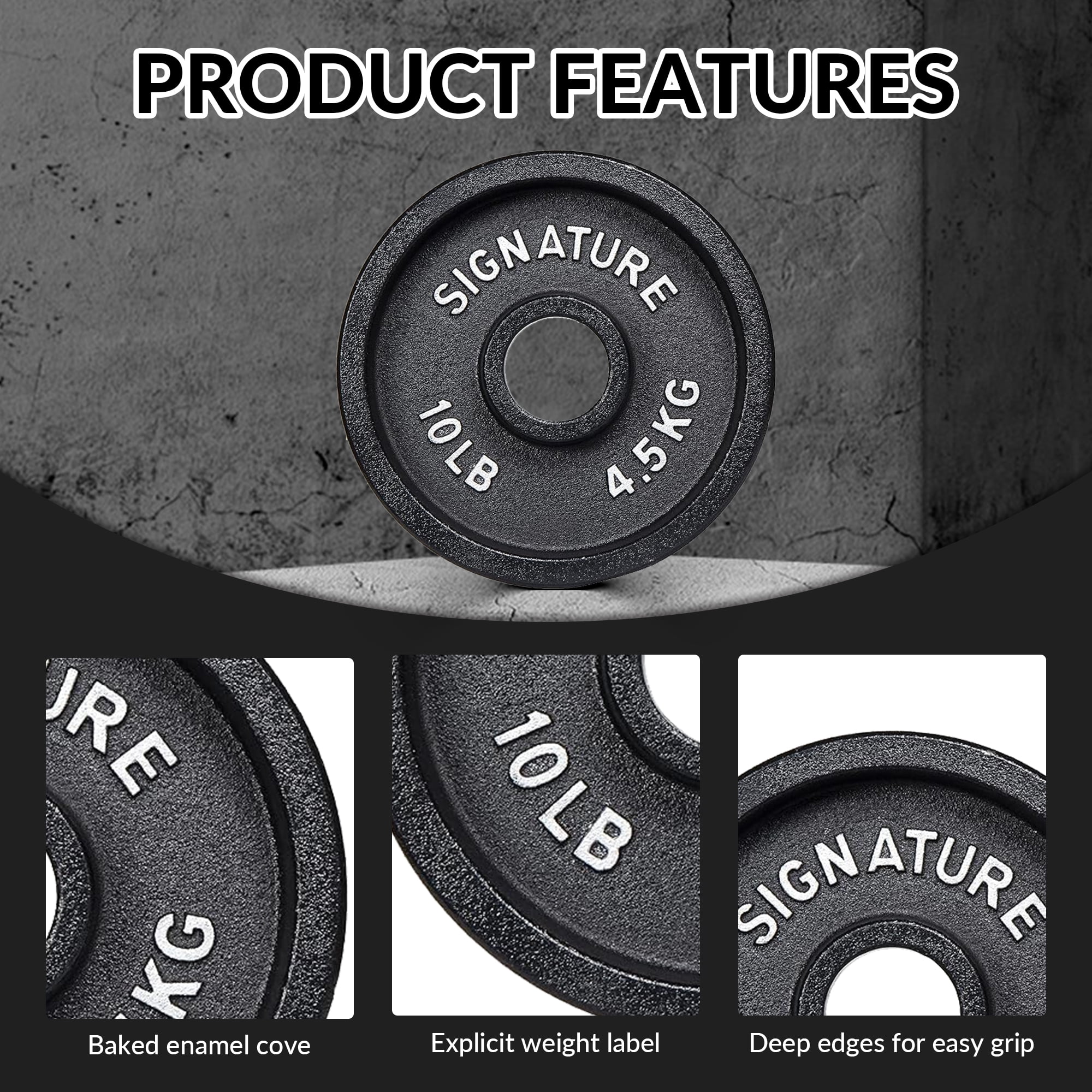 BalanceFrom EZ Curl Bar Set with 4FT Bar and Pair of 2.5LB, 5LB, or 10LB Ribbed Iron Plates – Black or White, Strength Training Kit for Home Gym