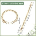 thumbnail image 3 of 4pcs Bag Extender Chains 7.95" Curb Link Chains 2 Colors Purse Strap Extenders Purse Chain Decoration Bag Chain Replacement Bag Chain Charms Handbag Chain Strap for Purse Making Supplies, 3 of 6