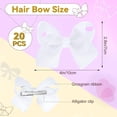 thumbnail image 2 of 20Pcs 4" Hair Bows,Grosgrain Ribbon Solid Color Hair Bow with Alligator Clips,Hand-made Toddler White Bows Hair Accessories for Girls Kids Children Little Teen (White), 2 of 6