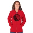 thumbnail image 4 of Floral Yin Yang Symbolic Spiritual Womens Plus Size Graphic Zipper Hoodie Brisco Brands 3X, 4 of 5
