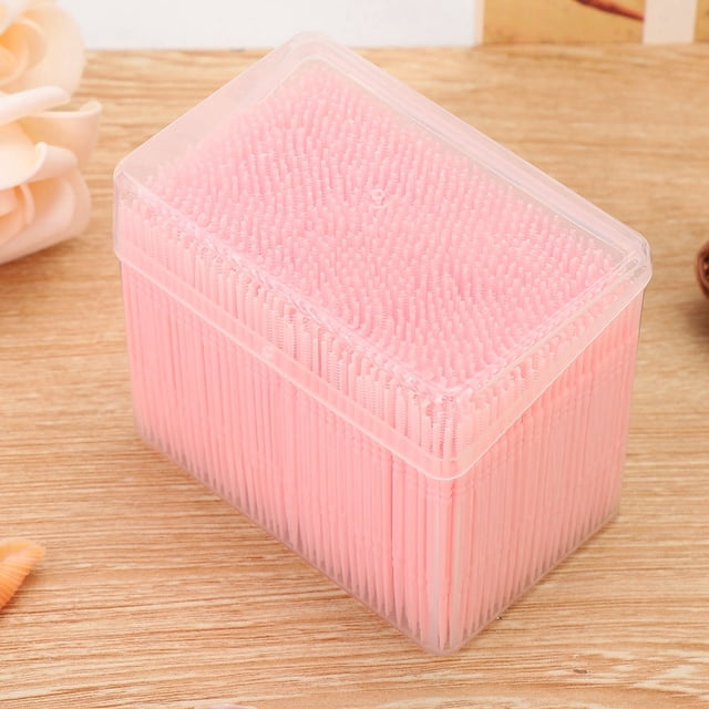 Double Head Toothpick Oral Care Toothpick Teeth Cleaning Toothpick 1100pcs Box Double Head Teeth Cleaning Toothpick Oral Care Floss Pick Toothpick Pink
