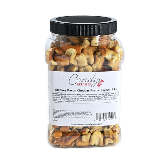 Candy Retailer Smokey Bacon Cheddar Pretzel Pieces 1 Lb
