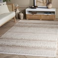 thumbnail image 2 of SAFAVIEH Mila Erksine Striped Polyester Area Rug, Ivory/Beige Gray, 5'3" x 7'6", 2 of 8