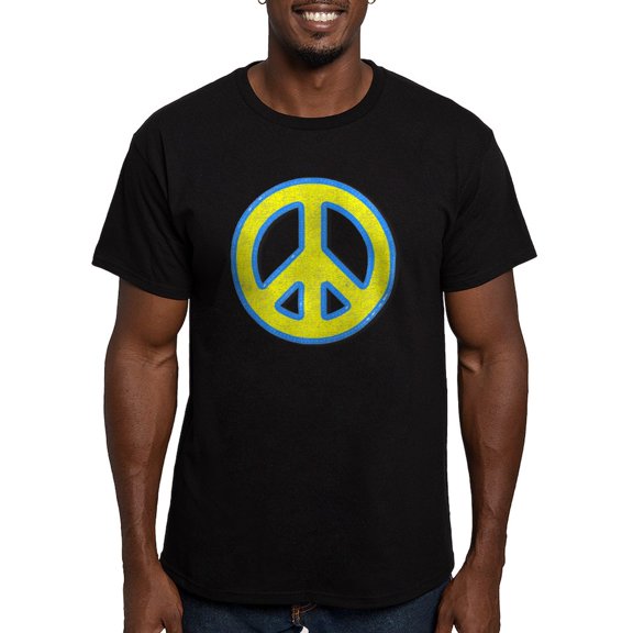 CafePress - Ukraine Flag Ukrainian Pride Peace Symbol T Shirt - Men's Fitted T-Shirt