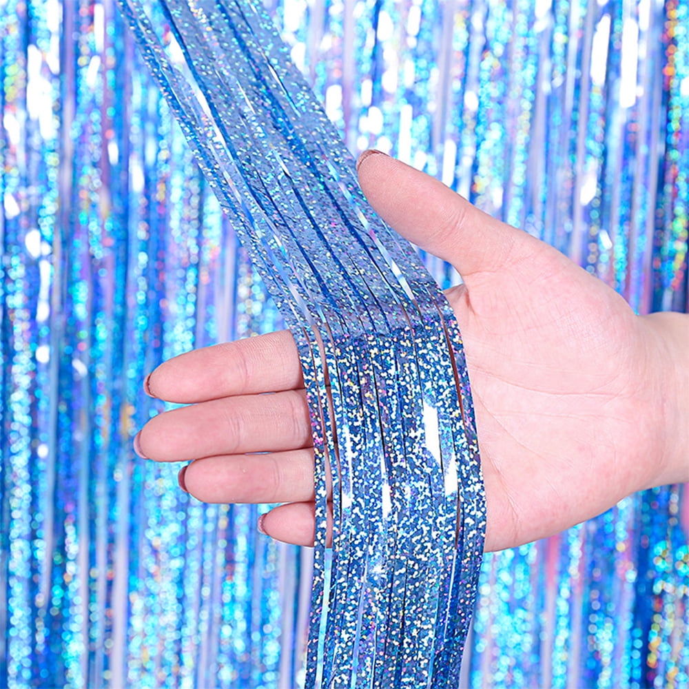 Metallic Foil Fringe Curtains Tinsel Curtain Photo Backdrop Birthday ...