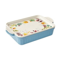 The Pioneer Woman Willow 3.38-Quart Rectangular Stoneware Baking Dish with Platter Lid