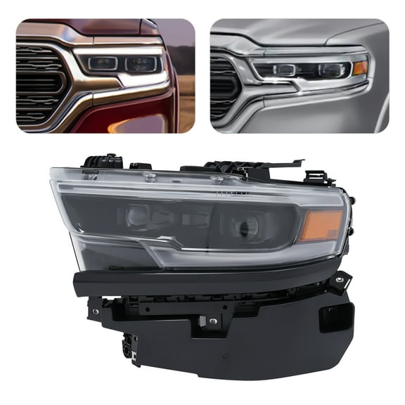 Fichiouy Headlamp for 2019-2022 Dodge Ram 1500 Headlight Assembly LED Headlamp Dual Projector Left Driver Side