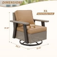 thumbnail image 4 of INTER HUT Serenity Retreat 360° Swivel Rocker Patio Chair, Outdoor Rattan Swivel Chair with Cushions, Set of 4, Beige/Tan, 4 of 9