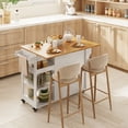 thumbnail image 4 of Kitchen Island, Lofka 41.7" W Kitchen Island with Storage, Rolling Island Table with Drop Leaf, Adjustable Shelf, Spice/Towel Rack, White, 4 of 11
