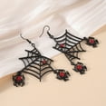 thumbnail image 4 of YIKA Halloween Decoration Halloween Black Araneid Web Dangle Earrings Red Rhinestone Araneid Punk Style Party Accessories Women's Earrings Halloween Ornaments, 4 of 8