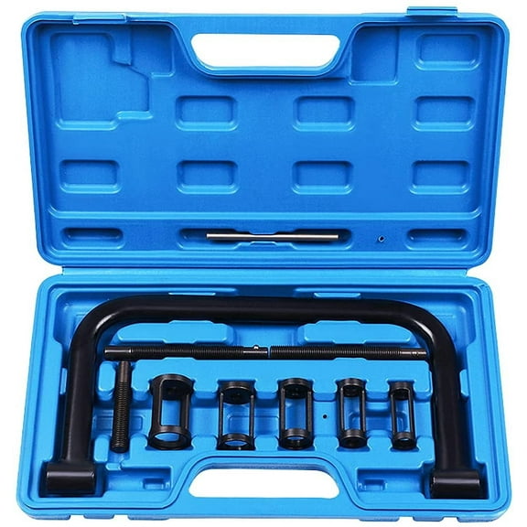 ECCPP 10pcs Solid Valve Spring Compressor Tool Set with C Clamp Service Kit with Extension Screws Fit for <font color="#0000FF">Most Vehicles, Small Van and Motorcycle Engines</font>