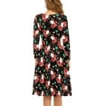 thumbnail image 3 of FKELYI Size L Women Dresses Stretchy Xmas Santa Swing Twirl Skater Dress Knee Length Soft Ladies A Line Dresses Knee Length,Christmas Gift, 3 of 4