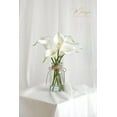 thumbnail image 4 of Artificial Flowers Calla Lily in Glass Vase with Faux Water,7Pcs Artificial Calla Lily Flower Real Touch Latex Flowers for Centerpiece Table Decorations Counter Decor(White Calla Lily), 4 of 5