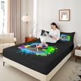 thumbnail image 4 of Homewish Abstract Ice Hockey Boy Girl 4pcs Bed Sheets,Graffiti Splash King Sheets,Sport Gamer Super Cozy Sheet Set,Breathable Home Decor, 4 of 7