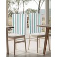 thumbnail image 4 of nqOlkjepod Turquoise Gray Striped Chair Covers Set of 6, Decorative Chair Back Cover, Farmhouse Stripe Art Dining Room Chair Slipcovers Removable Chair Protectors Covers for Party Banquet, 4 of 7