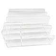 thumbnail image 1 of Organizador de archivos de escritorio acrílico Clear File Stand Modern 4 secciones de archivos de archivo de archivos de escritorio para libros, 1 of 9