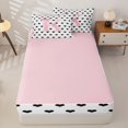 thumbnail image 4 of Manfei Initial Lettering K Zipper Twin Comforter Sets with Fitted Sheet and 2 Pillowcases,Dreamy Princess Bows Zipper Bedding Set,Pink Reversible,4pcs, 4 of 7