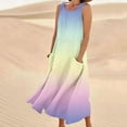 thumbnail image 2 of FAIWAD Robes d'Été Grande Taille pour Femmes 2024 Sans Manches Décontractées Robe Maxi Dégradé Boho Plage Robe Débardeur, 2 of 5