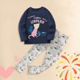 thumbnail image 2 of TOWED22 Toddler Baby Girls Outfit Long Sleeve Cute Graphic Top and Flared Pants Sets 2Pcs Infant Fall Winter Animal Clothes,Black,6-7 Y, 2 of 4