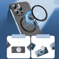 thumbnail image 2 of Magnetic Case Compatible with iPhone 14 Pro Max Compatible with Magsafe Ultra Slim Carbon Fiber Shockproof Case-Silver, 2 of 5